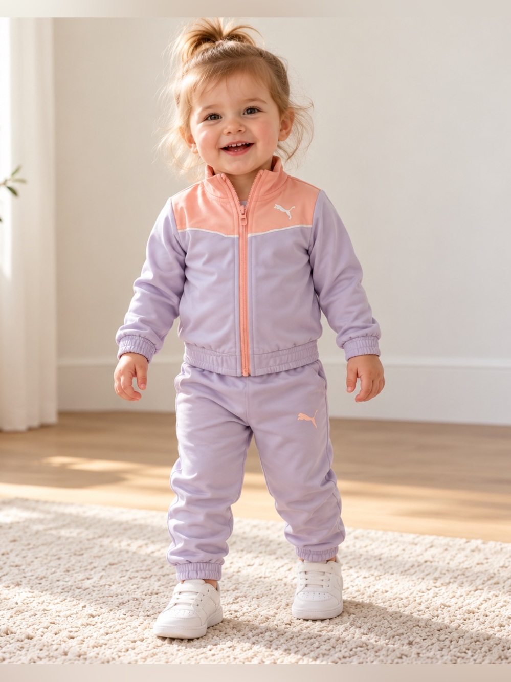 Puma Lavender and Peach Kids' Sweatpants & Joggers Set